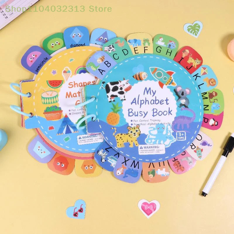 Interactive Activity Book Quiet Book Alphabet Stickers for Kids Brain Development