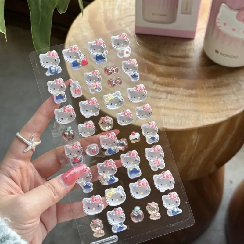 3D Sanrio Hello Kitty Anime Sticker Jelly Toys Phone DIY Crystal Decorative Stickers Christmas Cards Decorative Stickers Gifts