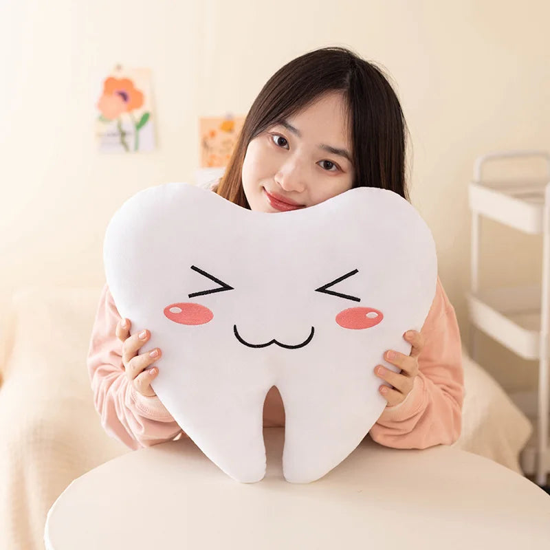 Simulation 20-40CM Lovely Tooth Plush Toys Cute White Teeth Stuffed Soft Pillow Funny Sofa Cushion Decor Gift For Children kids