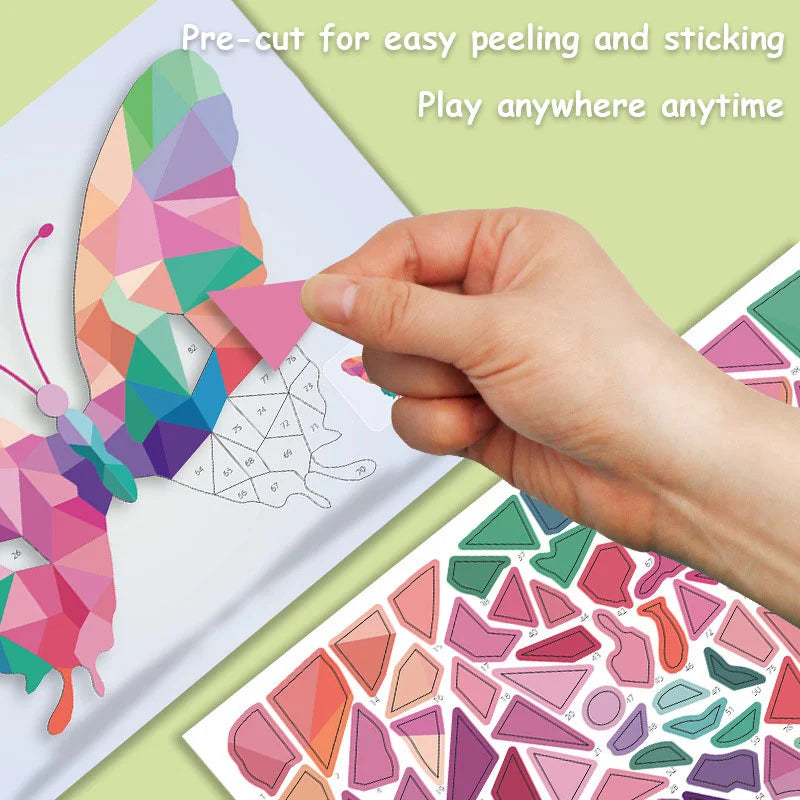 3D Geometric Collage Educational Toy For Kids Cartoon Stickers Beginner Craft Kit For Children