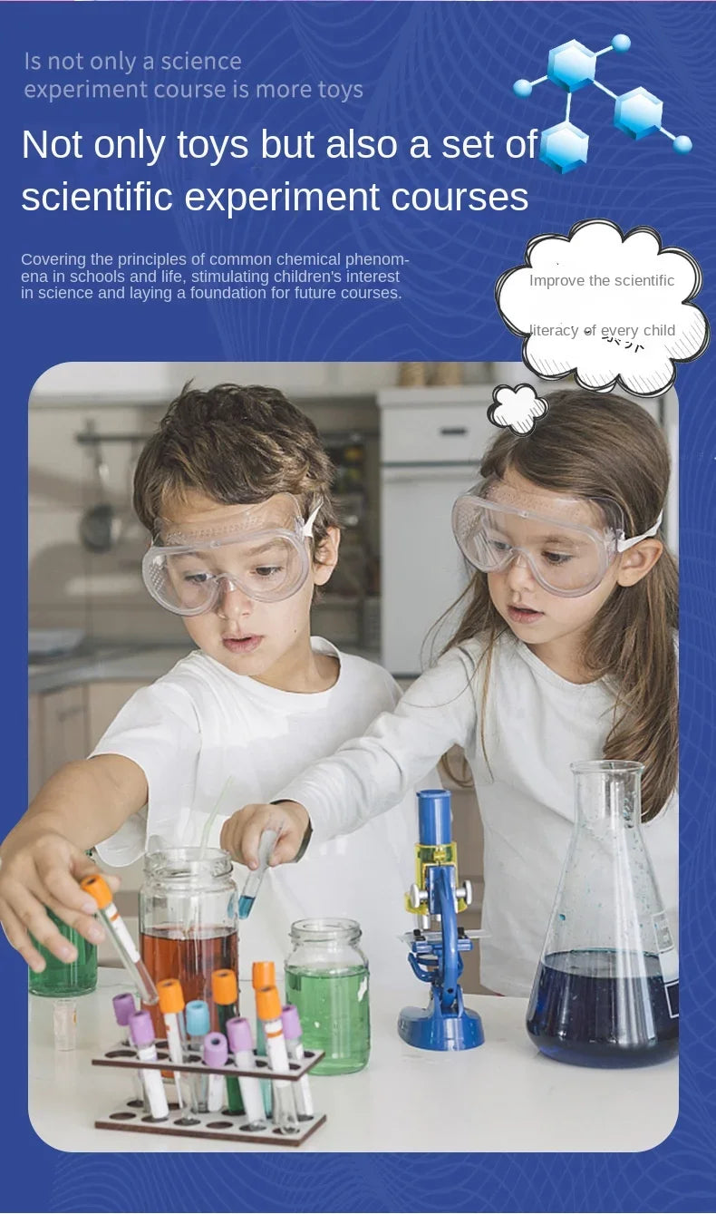 English Version Kids Science Laboratory Montessori Toys Chemical Experiments Kits Children Educational Science Popularization