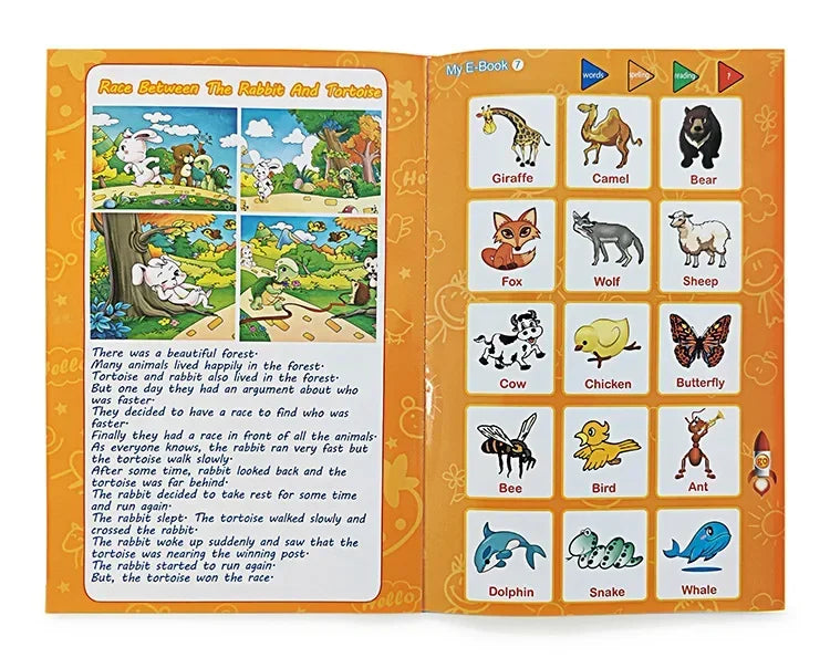 Interactive E-book Children ABC Smart Electronic Educational Reading Talking Interactive Language English Story Board Books