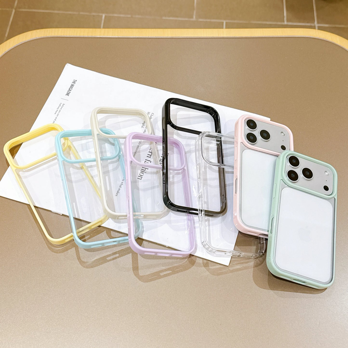 Candy Color Acrylic Hard Phone Case For iPhone 17 16 15 14 Plus 13 12 Pro Max Clear Silicone Soft Shell Shockproof Back Cover