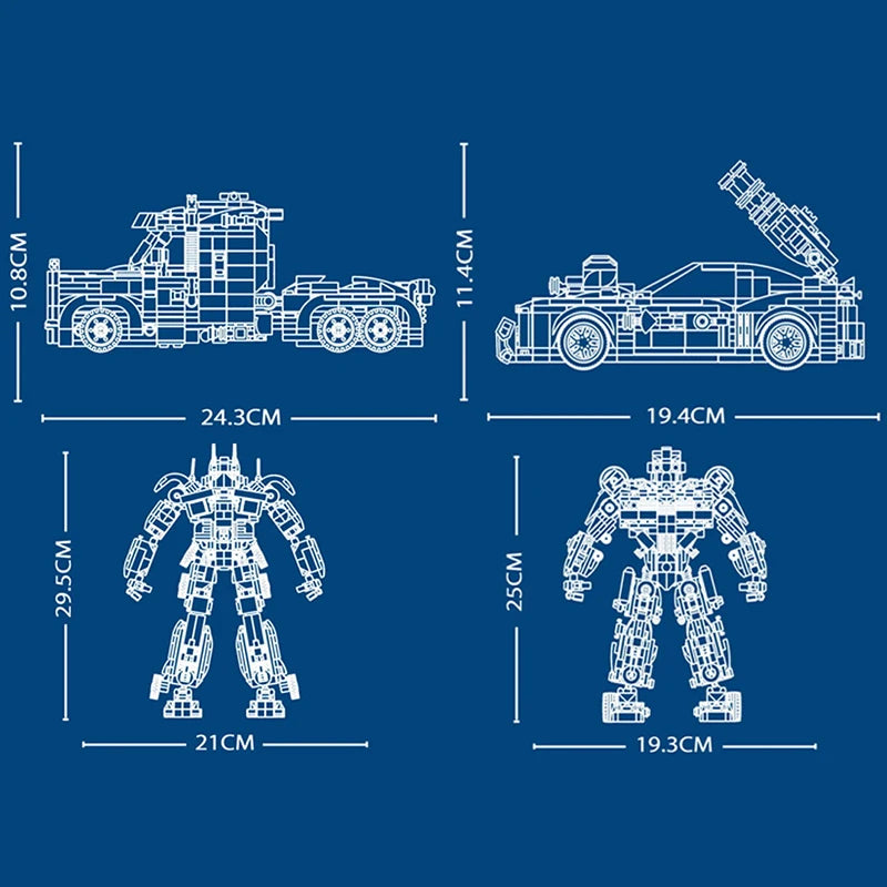MOC Technology Movie 2 in 1 Deformation Transform Robot Model Building Blocks Bricks Toys Cars Birthday Gifts for Kids Children