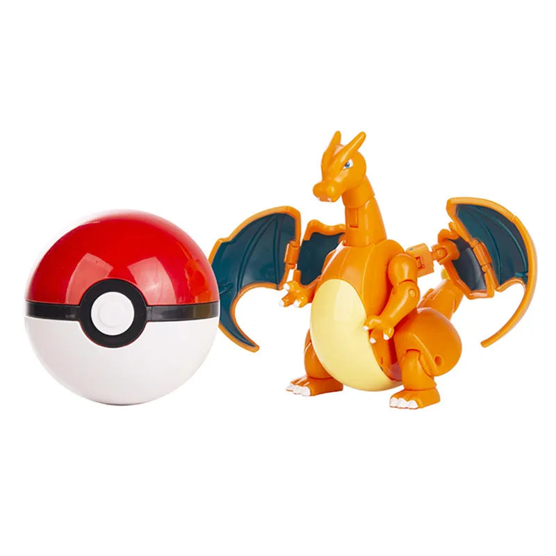 Pokemon Anime Figure Pikachu Mewtwo Charizard Genuine Box Pocket Monster Action Deformation Pokeball Toy Figures Model Gifts