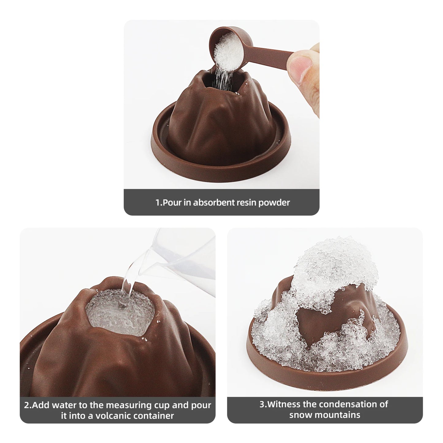 Volcano eruption DIY scientific experiment set, children's toy, snow mountain science and education small production