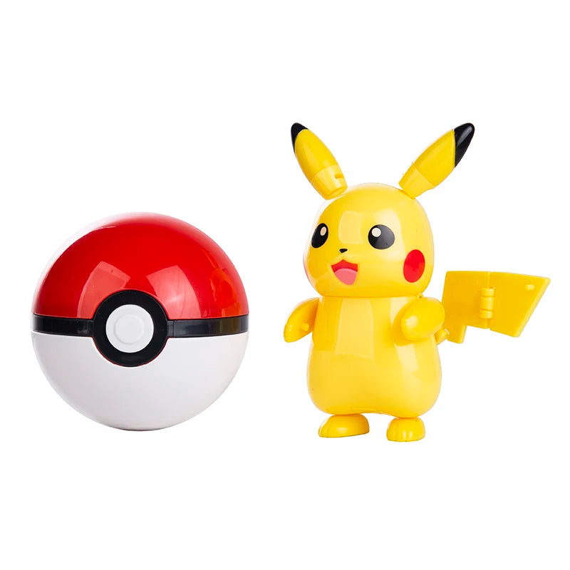 Pokemon Anime Figure Pikachu Mewtwo Charizard Genuine Box Pocket Monster Action Deformation Pokeball Toy Figures Model Gifts