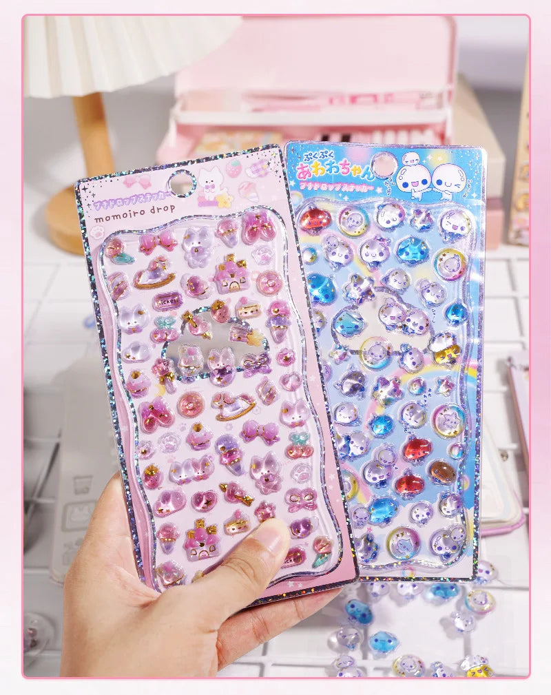 In stock 3D Kids Stickers Cat and Bunny DIY Decorative Stickers for Phones, Notebooks, and Educational Rewards