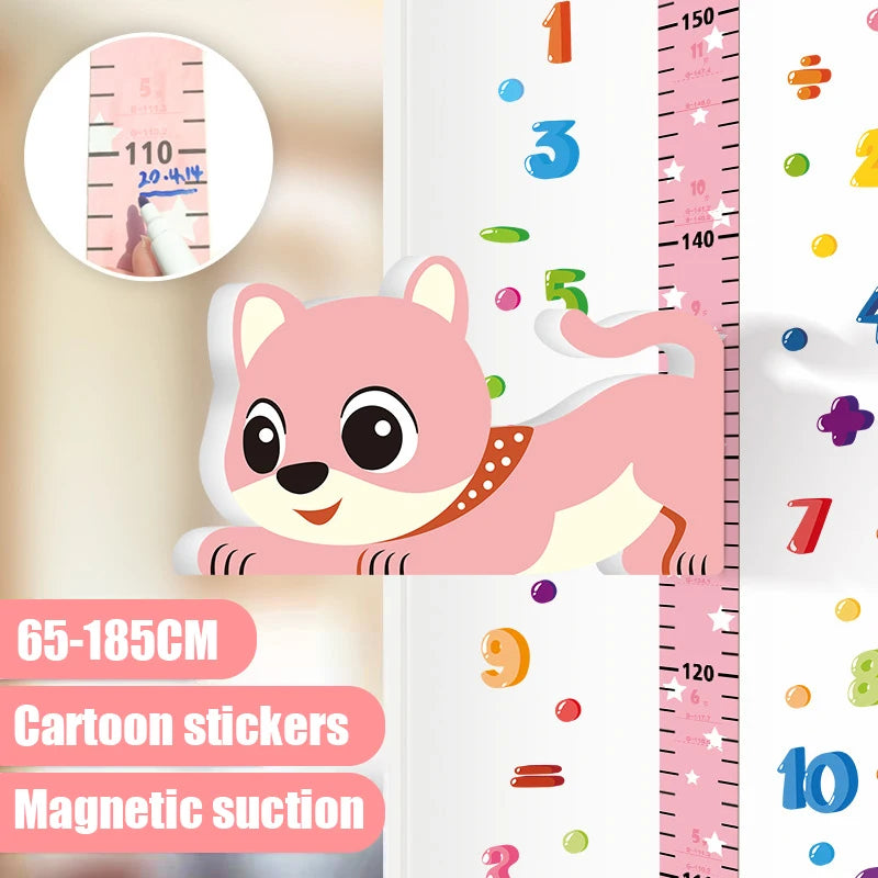 Removable 3d Three-dimensional Cartoon Height Stickers Self-adhesive Children's Magnetic Suction Baby Height Wall Stickers