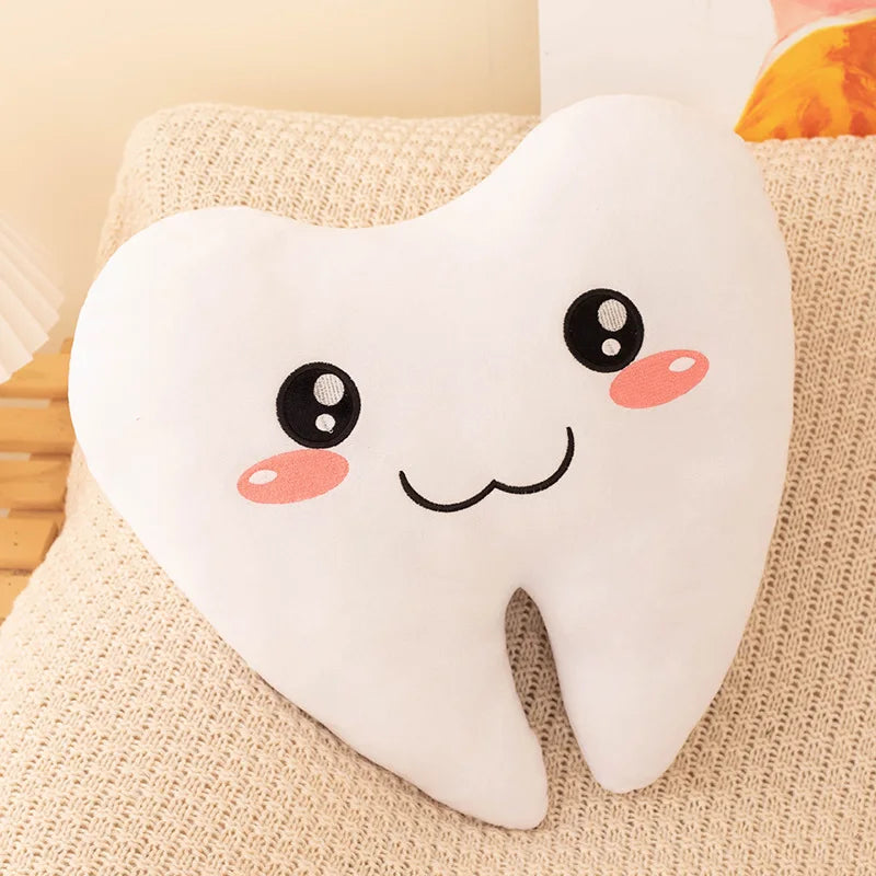 Simulation 20-40CM Lovely Tooth Plush Toys Cute White Teeth Stuffed Soft Pillow Funny Sofa Cushion Decor Gift For Children kids