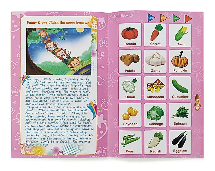 Interactive E-book Children ABC Smart Electronic Educational Reading Talking Interactive Language English Story Board Books