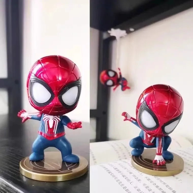 Marvel Q-Version Spider Man Mini Action Figurines Toy Man Desktop Car Ornaments Model Birthday Gifts Wholesale
