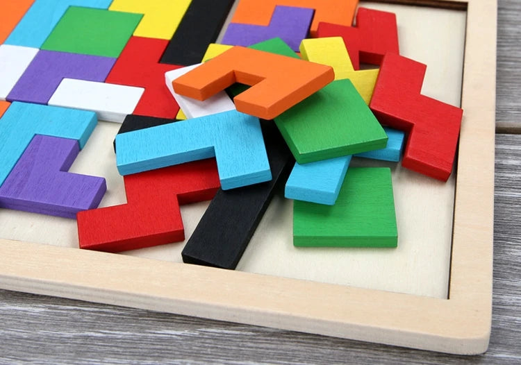 3D Wooden Russia Puzzle Baby Early Education Color Shape Game Children Thinking Logic Square Toy Puzzle For Kids Christmas Gifts