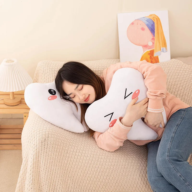 Simulation 20-40CM Lovely Tooth Plush Toys Cute White Teeth Stuffed Soft Pillow Funny Sofa Cushion Decor Gift For Children kids