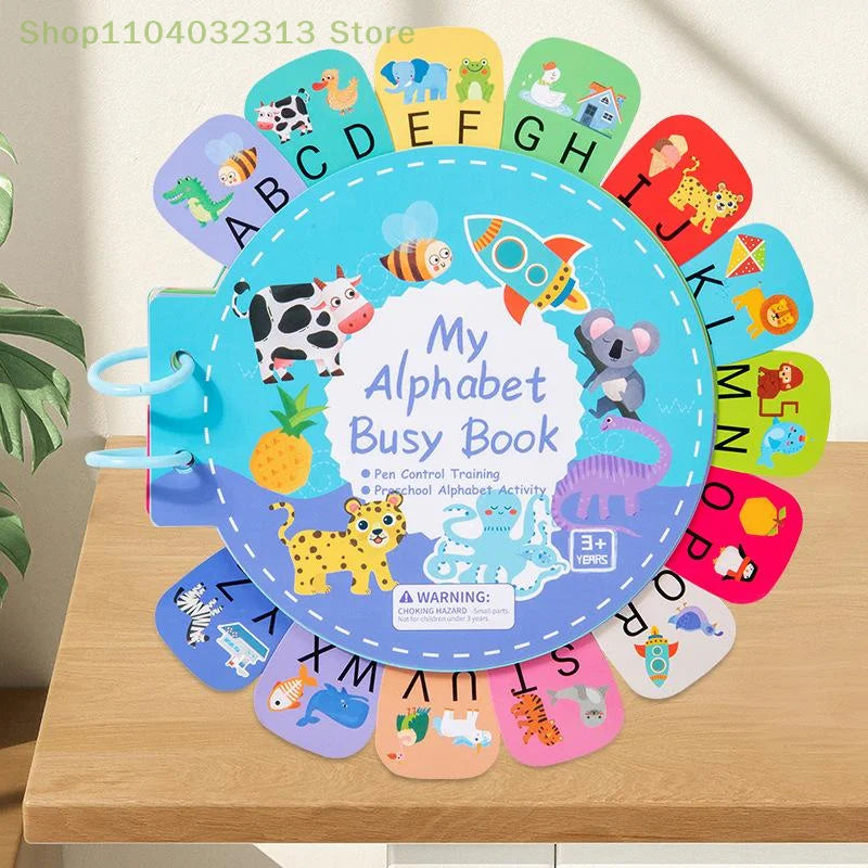 Interactive Activity Book Quiet Book Alphabet Stickers for Kids Brain Development