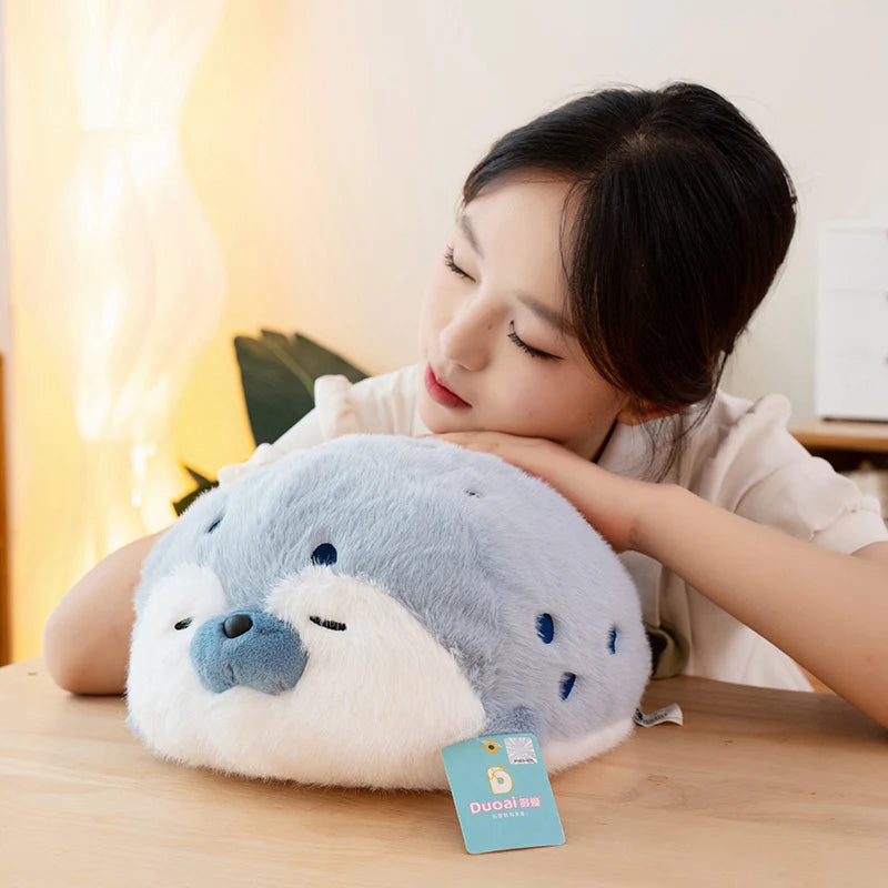 Stuffed Seal Sea Lion Plush Toy Cartoon Animal Sea Otter Soft Doll Sleeping Pillow Sofa Cushion Cute Christmas Birthday Gift