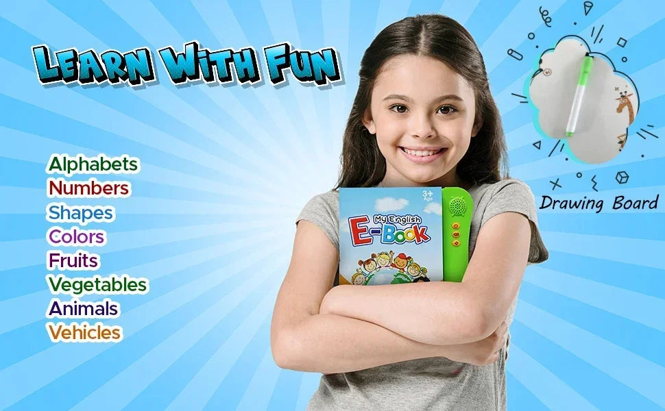 Interactive E-book Children ABC Smart Electronic Educational Reading Talking Interactive Language English Story Board Books