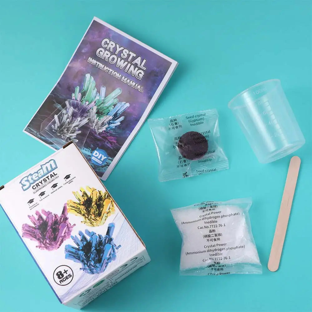 Grow a Crystal Crystal Growing Science Kit Colored Crystals Easy To Grow Science Experiments Toy Stirring Sticks DIY Craft