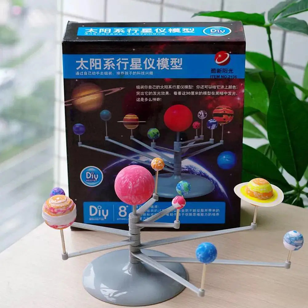 DIY Solar System Planetarium Model Kit 3D Eight Planets Science Project Educational Astronomy Toy for Kids Space Learning Gift