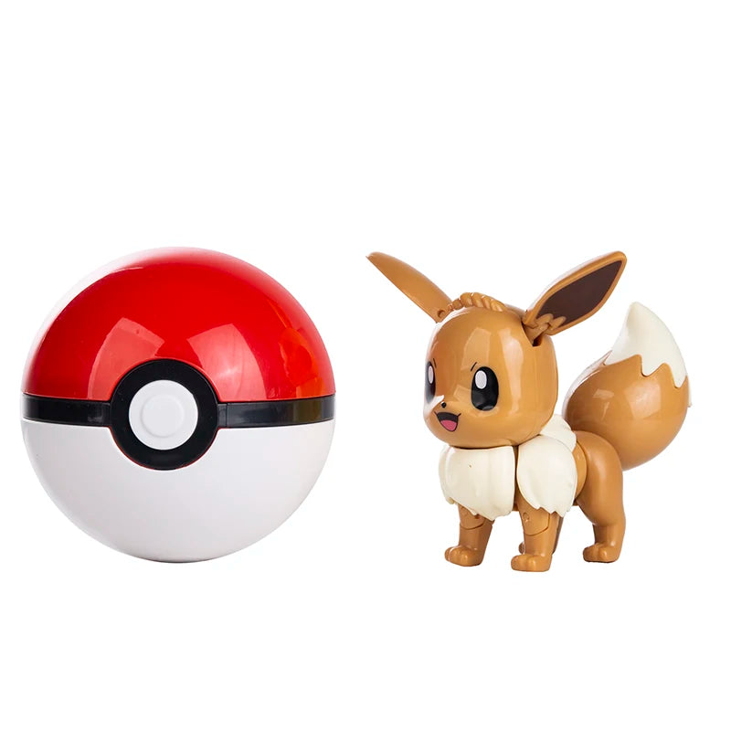 Pokemon Anime Figure Pikachu Mewtwo Charizard Genuine Box Pocket Monster Action Deformation Pokeball Toy Figures Model Gifts