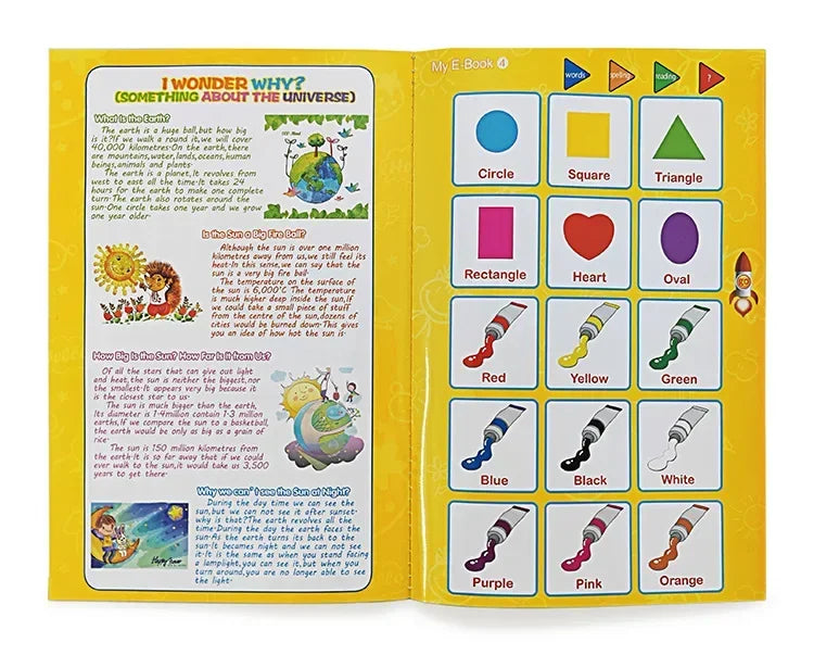 Interactive E-book Children ABC Smart Electronic Educational Reading Talking Interactive Language English Story Board Books