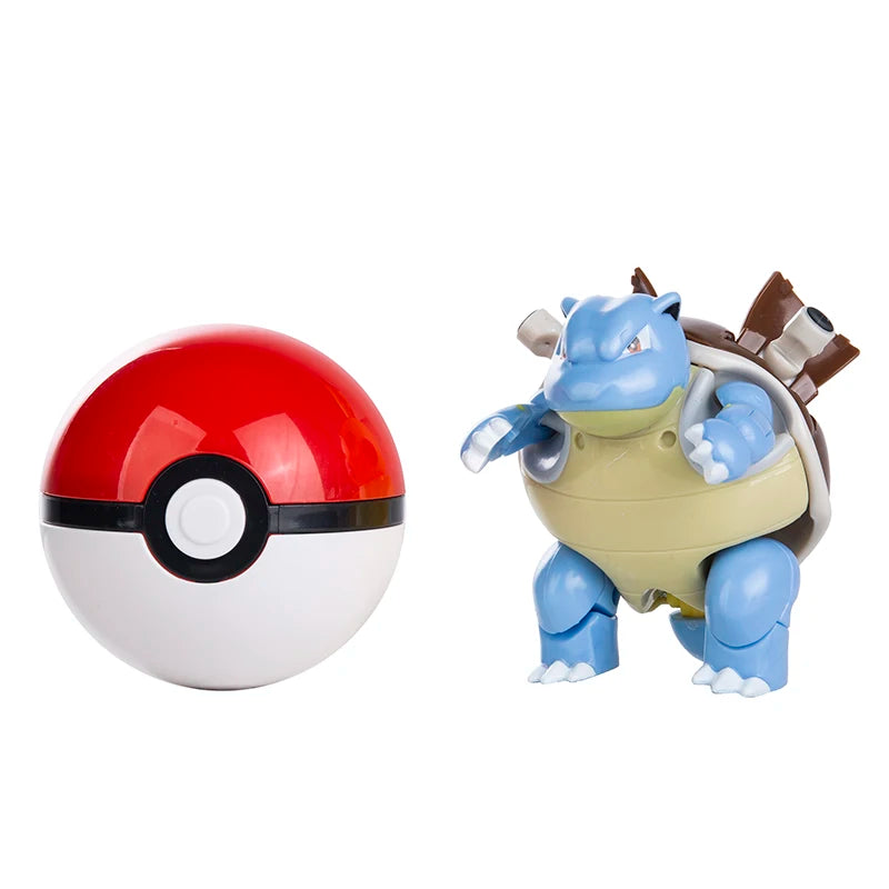 Pokemon Anime Figure Pikachu Mewtwo Charizard Genuine Box Pocket Monster Action Deformation Pokeball Toy Figures Model Gifts