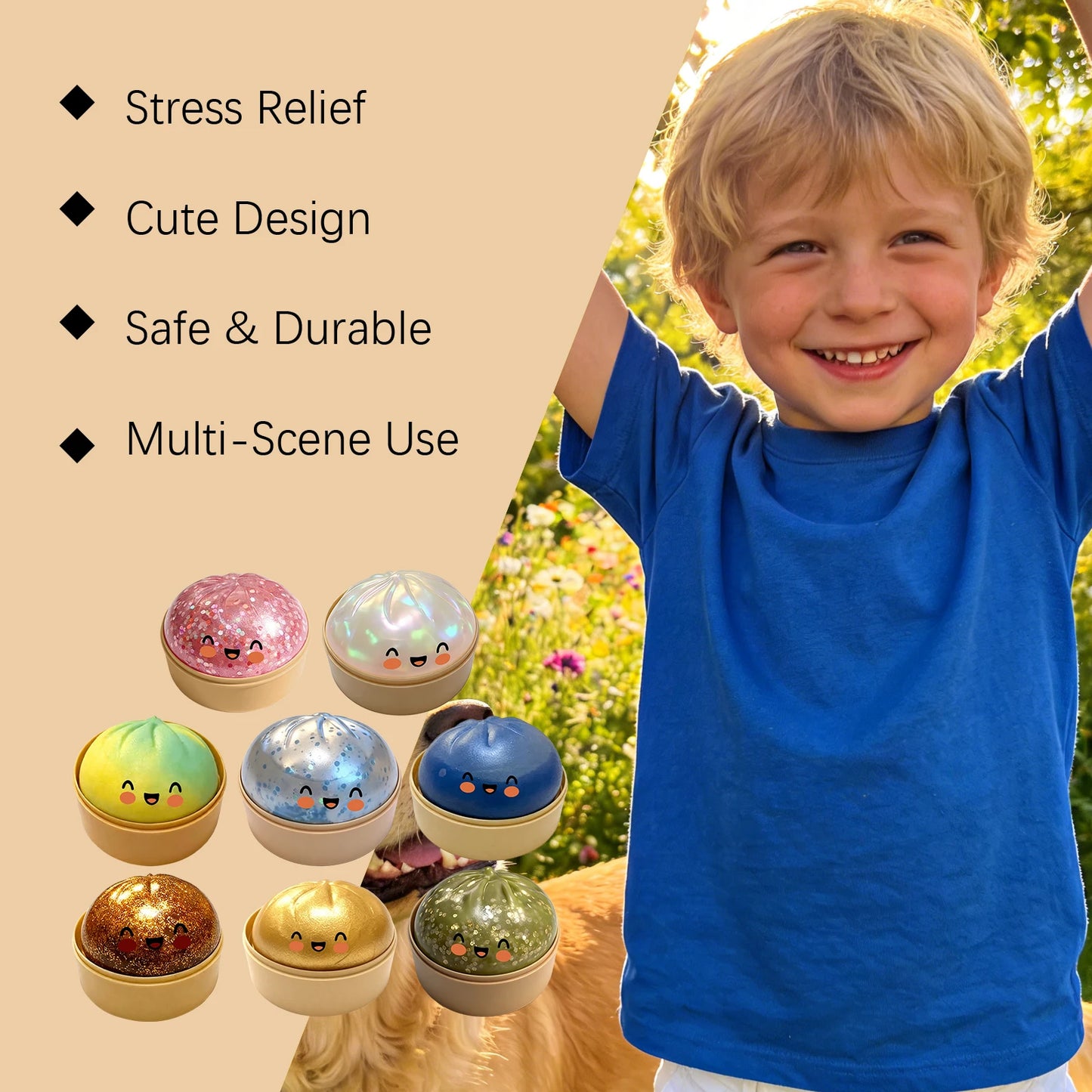 Dumpling Squishies Toy Adorable Playful Design Release Pressure Relieve Anxiety Enhance Happiness Decompression Toys Ornaments﻿
