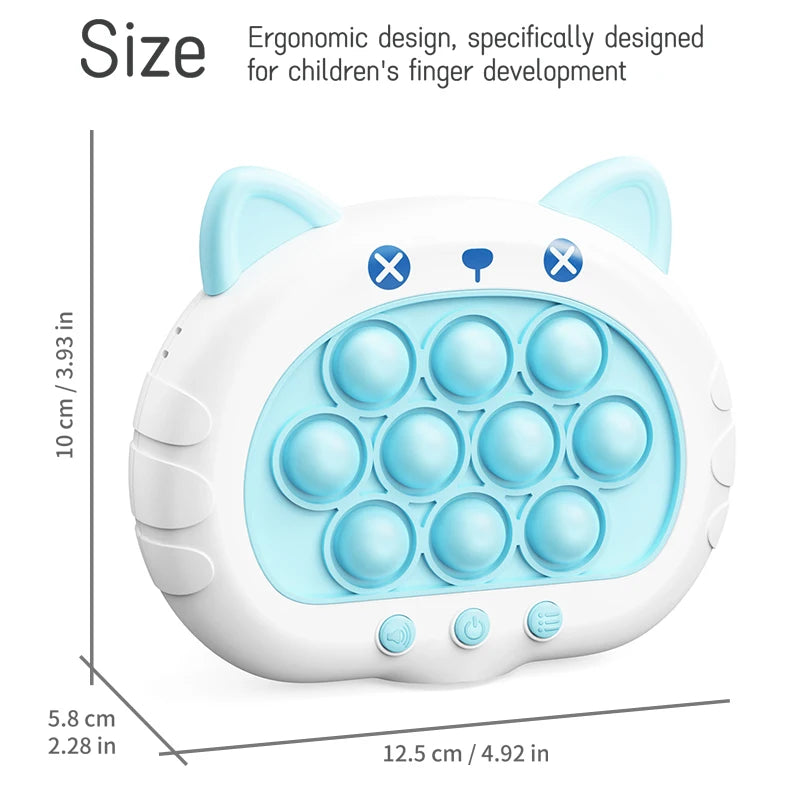 Electronic Pop Quick Push Bubble Game Machine Children's Cartoon Fun Stress Relief Toy Boys and Girls Halloween Gifts