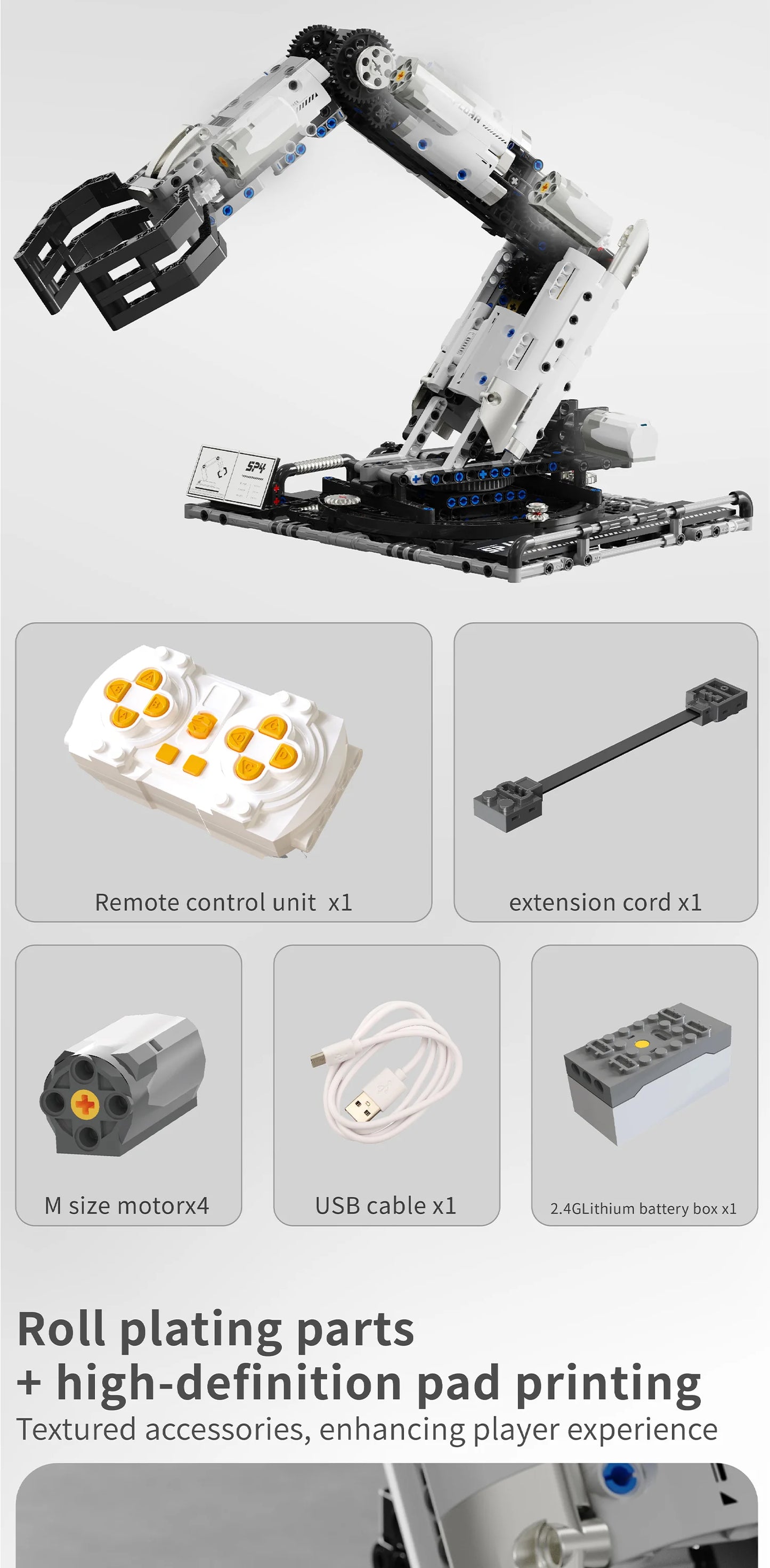 Science and education puzzle assembling programmable electric robot arm building blocks remote control toy student gift