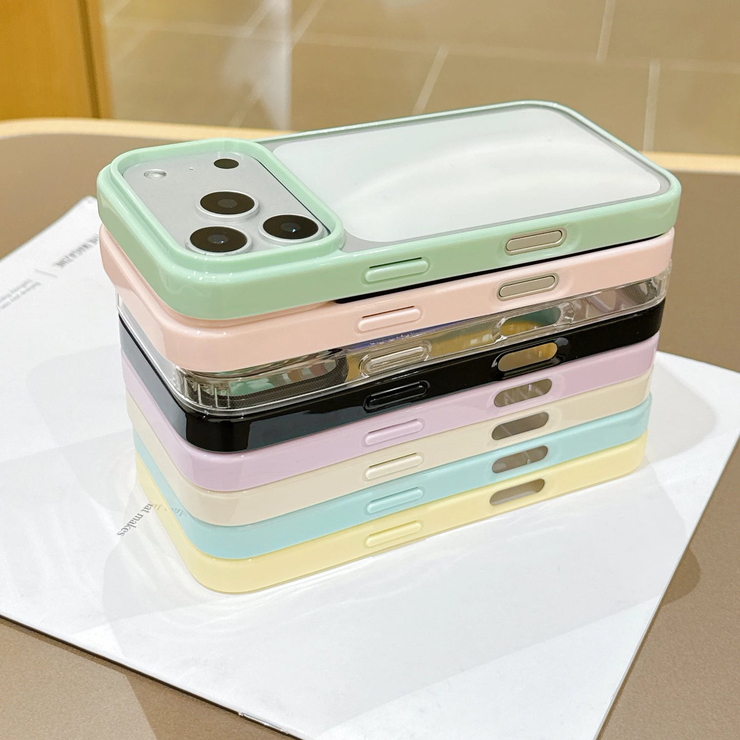 Candy Color Acrylic Hard Phone Case For iPhone 17 16 15 14 Plus 13 12 Pro Max Clear Silicone Soft Shell Shockproof Back Cover
