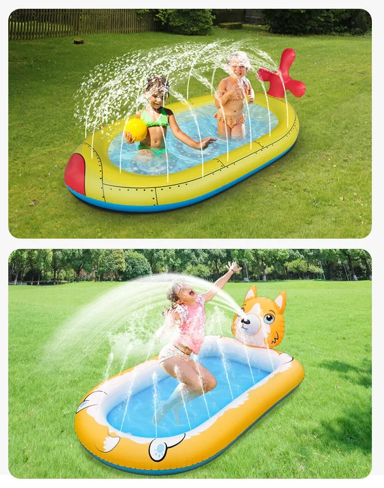 Children Play Sprinkler Pad Summer Beach Inflatable Spray Mat Outdoor Game Toy Garden Lawn Swimming Pool Mat Bathtub for Kids