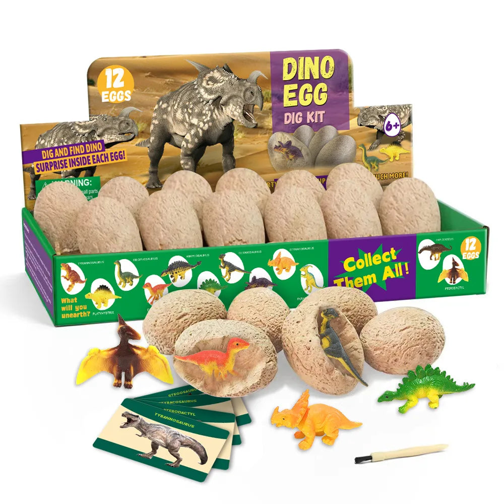 Dinosaur Egg Excavation Dig Kit for Kids STEM Learning Toy Realistic Dinosaur Model Educational DIY Science Activity
