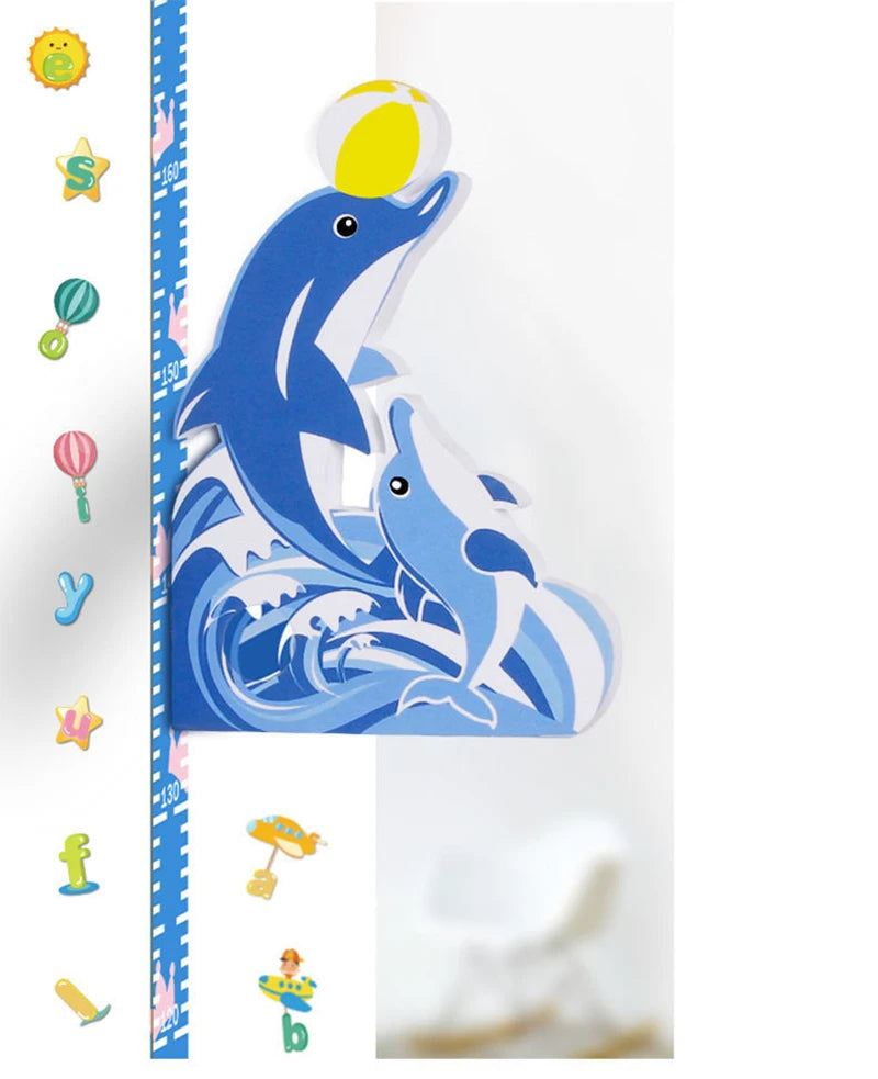 Removable 3d Three-dimensional Cartoon Height Stickers Self-adhesive Children's Magnetic Suction Baby Height Wall Stickers