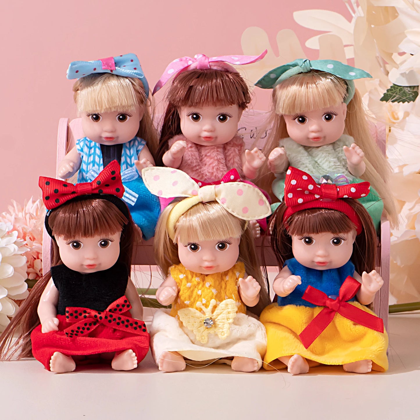 A Set of 6 Mini Baby Dolls, Reborn Baby Dolls, Suitable for Children Aged 3 And Above
