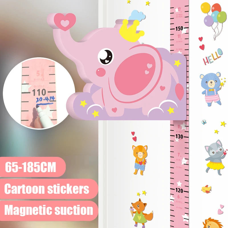 Removable 3d Three-dimensional Cartoon Height Stickers Self-adhesive Children's Magnetic Suction Baby Height Wall Stickers