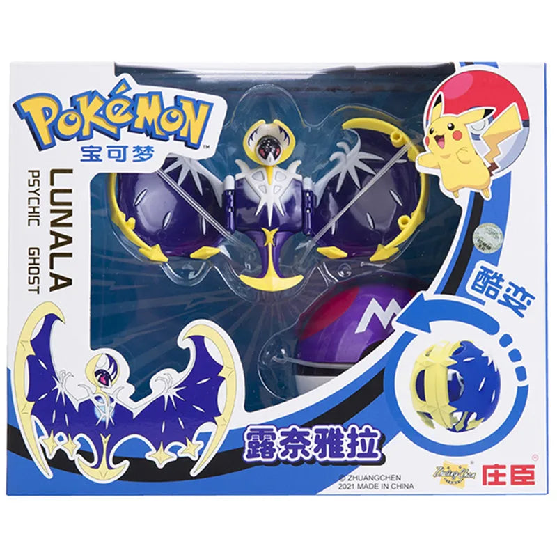 Pokemon Anime Figure Pikachu Mewtwo Charizard Genuine Box Pocket Monster Action Deformation Pokeball Toy Figures Model Gifts