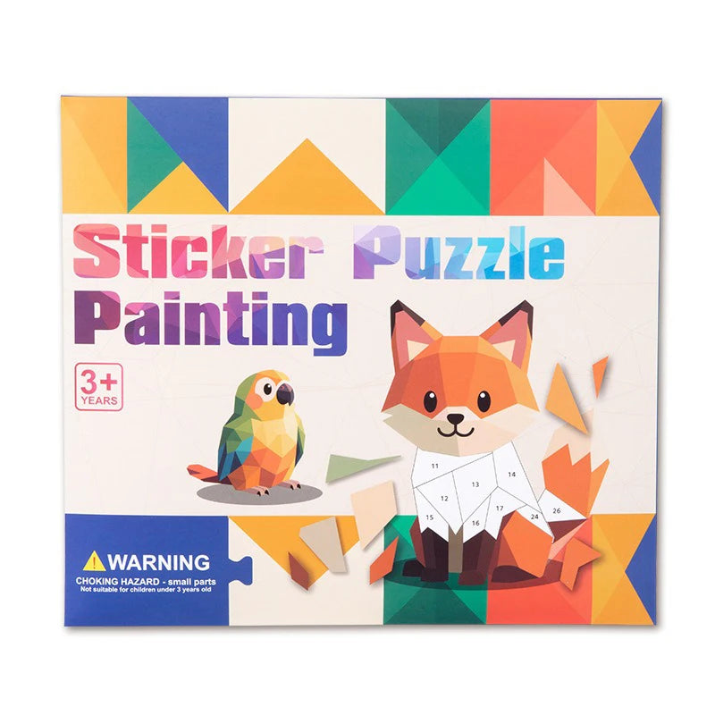 3D Puzzle Sticker DIY Craft Art Kit with Self-Adhesive Paper Back-to-School Gift Animal Collages Creative Handcraft Educational