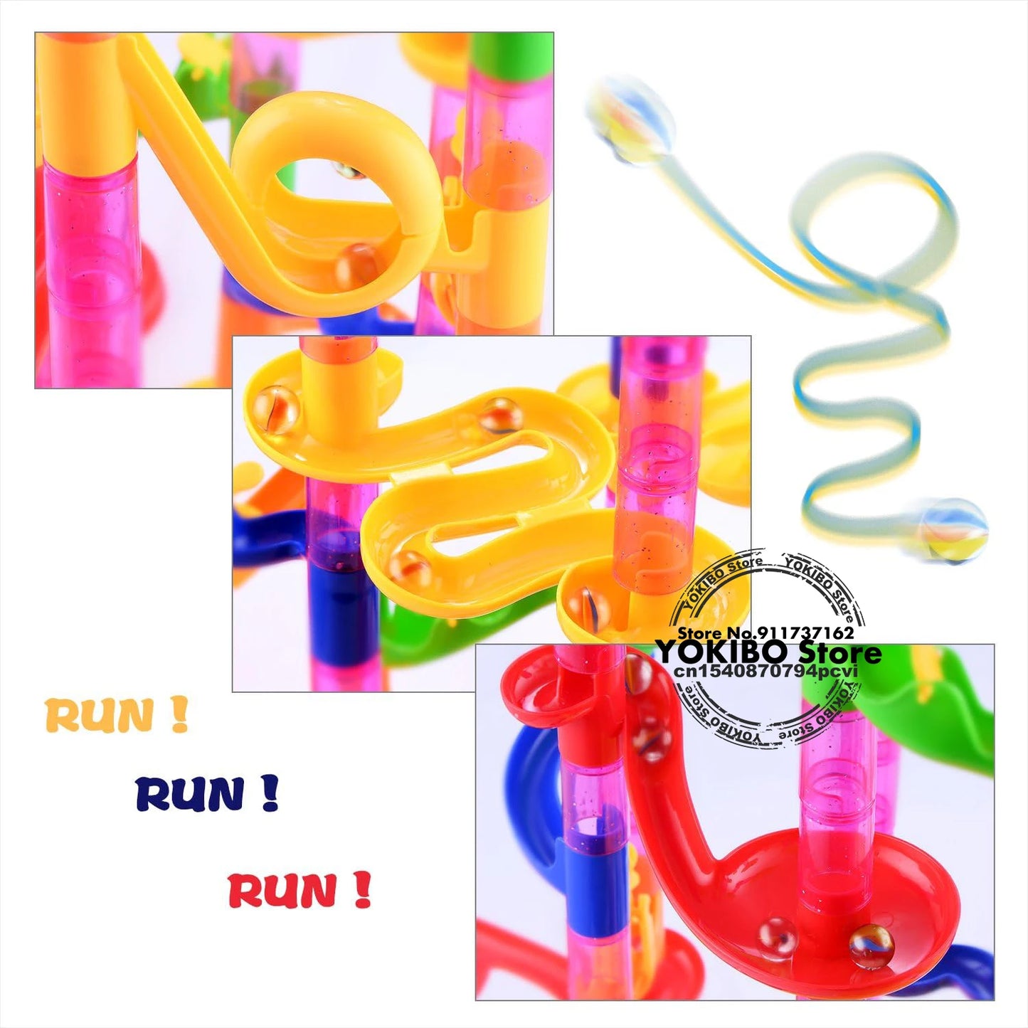 Marble Run Race Track Building Blocks Kids 3D Maze Ball Roll Toy DIY Marble Run Race Coaster Set 80/105/109/133pc Christmas Gift