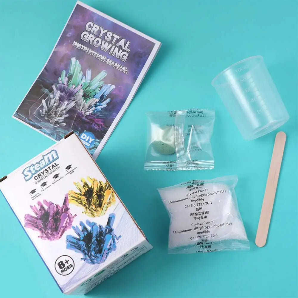 Grow a Crystal Crystal Growing Science Kit Colored Crystals Easy To Grow Science Experiments Toy Stirring Sticks DIY Craft