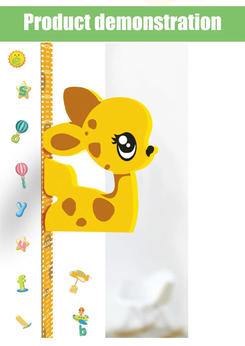 Removable 3d Three-dimensional Cartoon Height Stickers Self-adhesive Children's Magnetic Suction Baby Height Wall Stickers