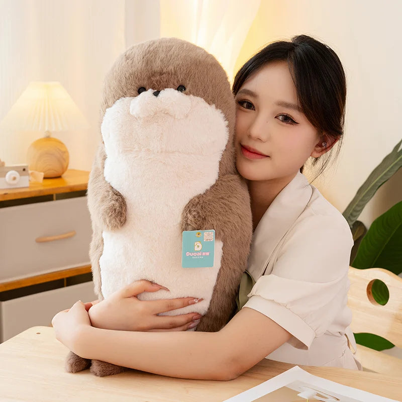 Stuffed Seal Sea Lion Plush Toy Cartoon Animal Sea Otter Soft Doll Sleeping Pillow Sofa Cushion Cute Christmas Birthday Gift