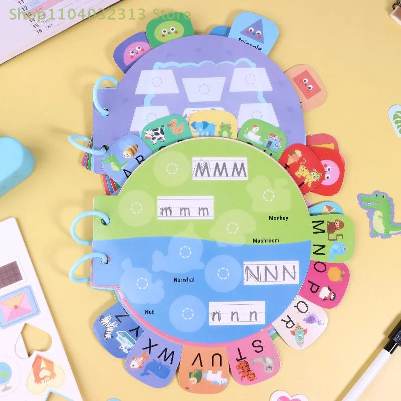 Interactive Activity Book Quiet Book Alphabet Stickers for Kids Brain Development