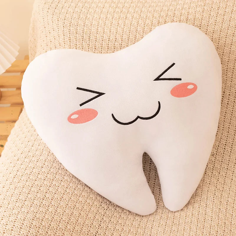 Simulation 20-40CM Lovely Tooth Plush Toys Cute White Teeth Stuffed Soft Pillow Funny Sofa Cushion Decor Gift For Children kids
