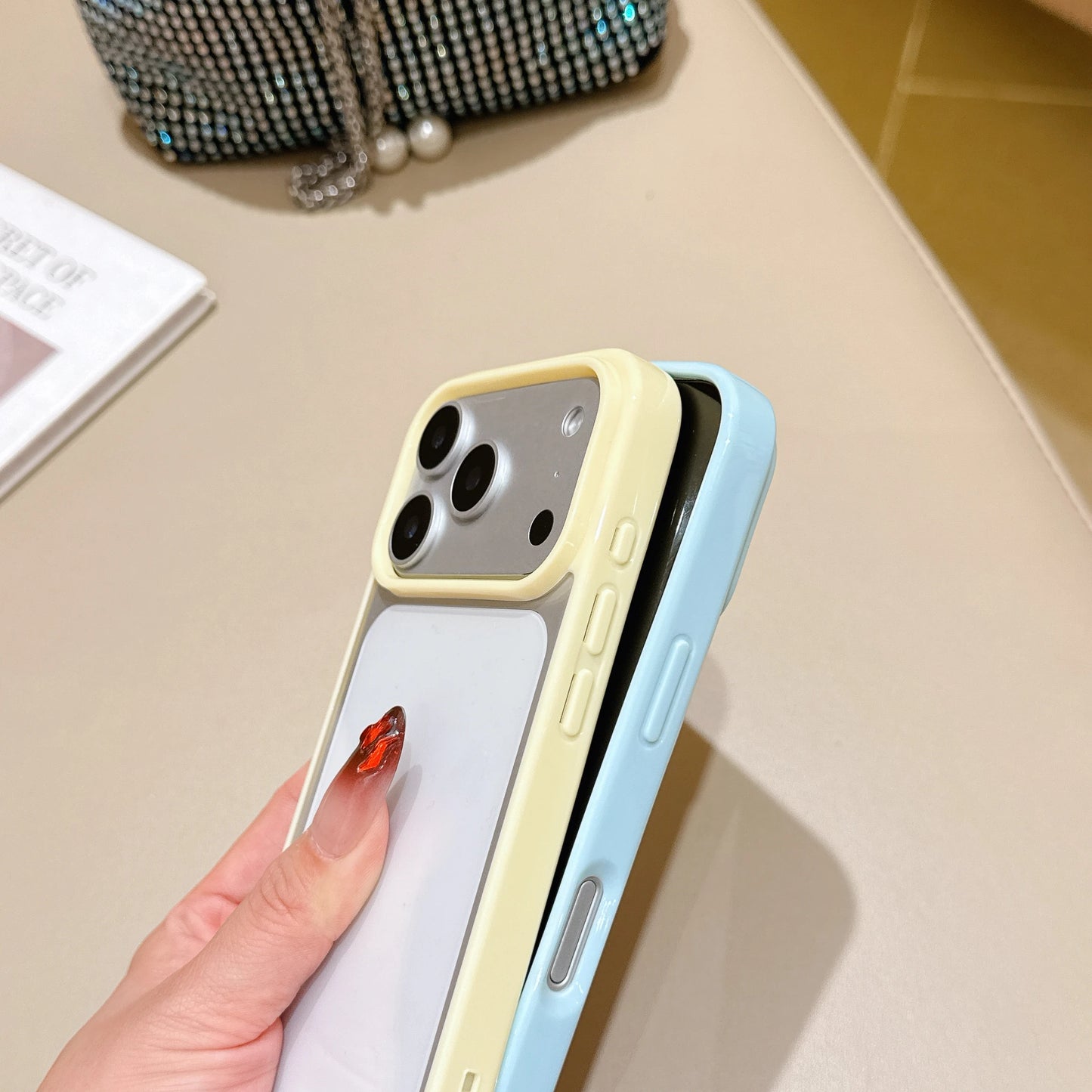 Candy Color Acrylic Hard Phone Case For iPhone 17 16 15 14 Plus 13 12 Pro Max Clear Silicone Soft Shell Shockproof Back Cover