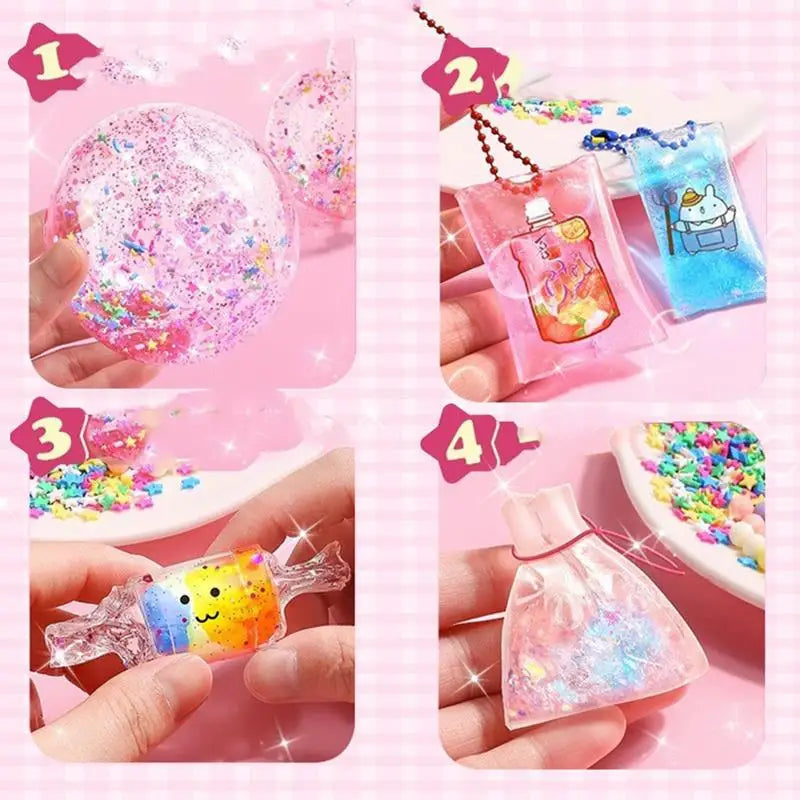 PET Nano Glue Knead Music Double Sided Tape Blow Bubbles Full Set Of Nano Tape Bubble Blowing Decompression Toy Stickers
