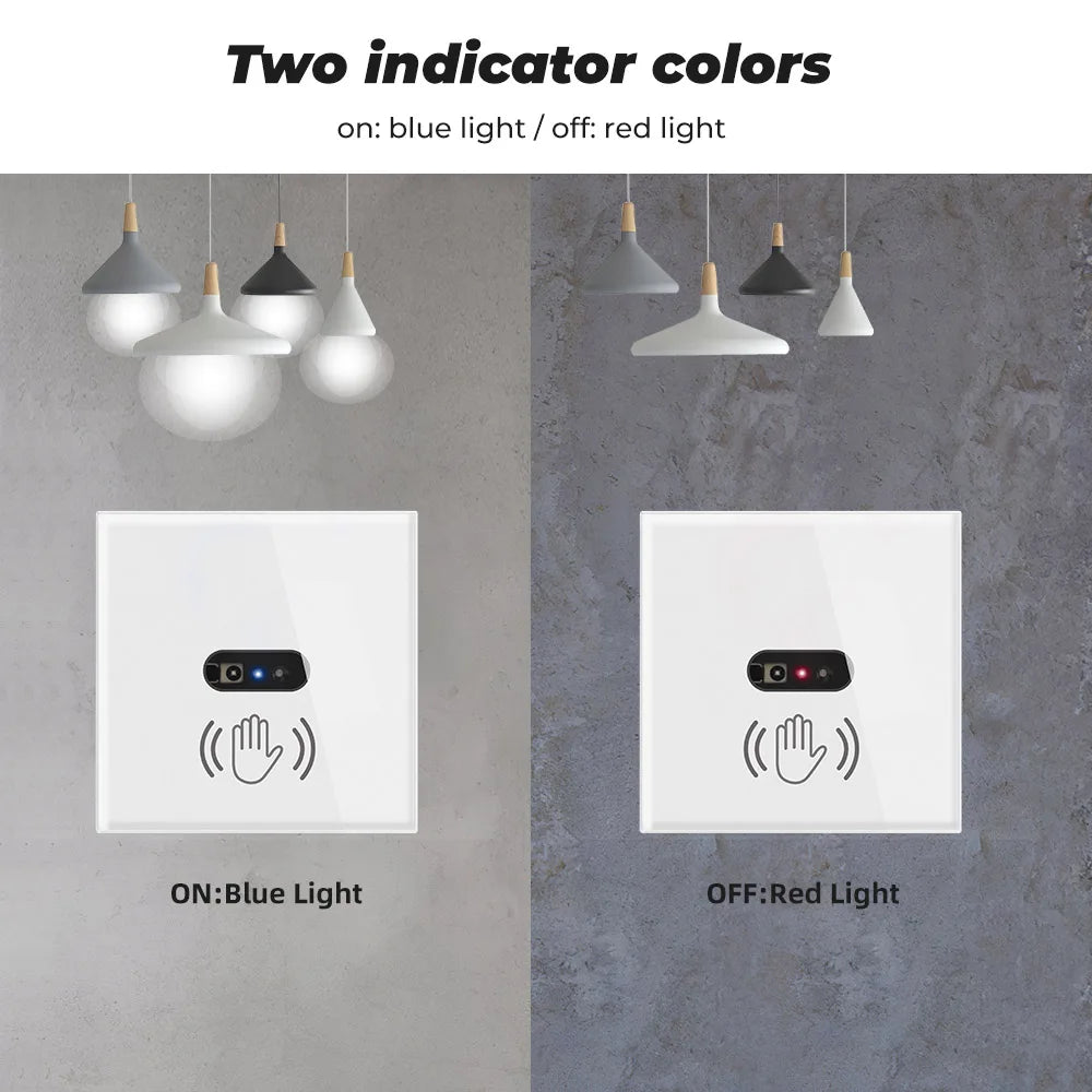SMATRUL Wall Smart Light Switch Infrare IR Sensor No Need Touch EU UK 220V 110V Glass Screen Panel Electrical Power On Off Lamp
