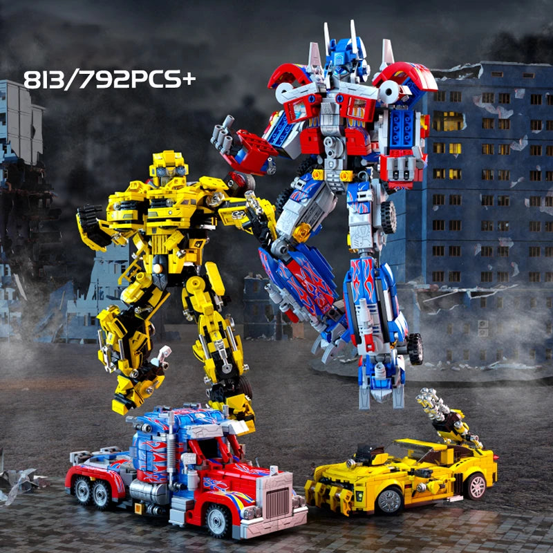 MOC Technology Movie 2 in 1 Deformation Transform Robot Model Building Blocks Bricks Toys Cars Birthday Gifts for Kids Children