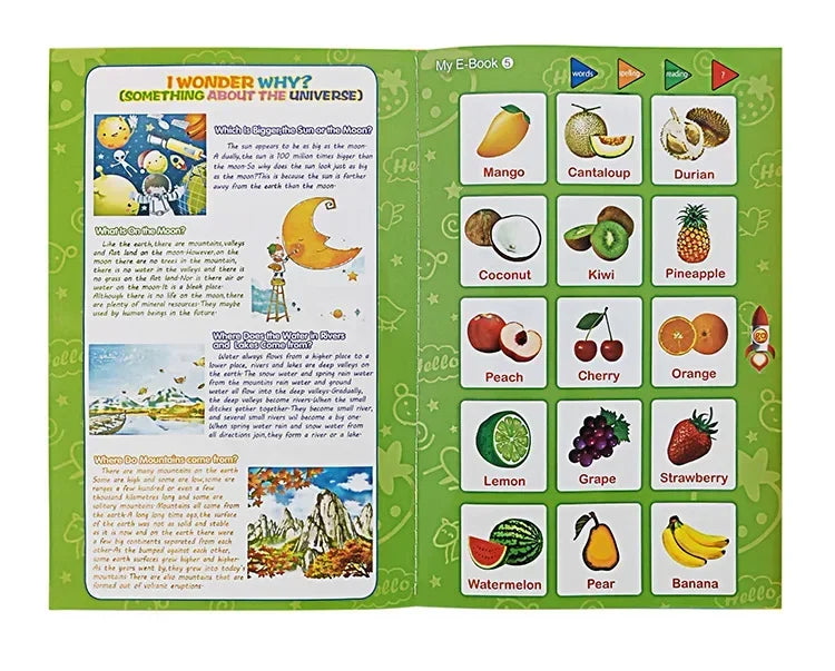 Interactive E-book Children ABC Smart Electronic Educational Reading Talking Interactive Language English Story Board Books