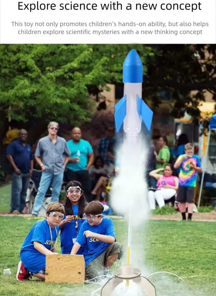 DIY Water Rocket Launcher Kit STEM Educational Science Experiment Outdoor Water Play Toy for Kids Physics Learning and Gifts