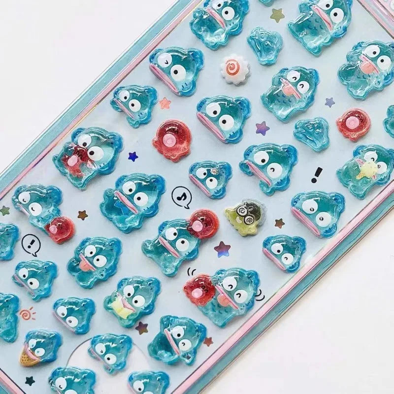 3D Sanrio Hello Kitty Anime Sticker Jelly Toys Phone DIY Crystal Decorative Stickers Christmas Cards Decorative Stickers Gifts